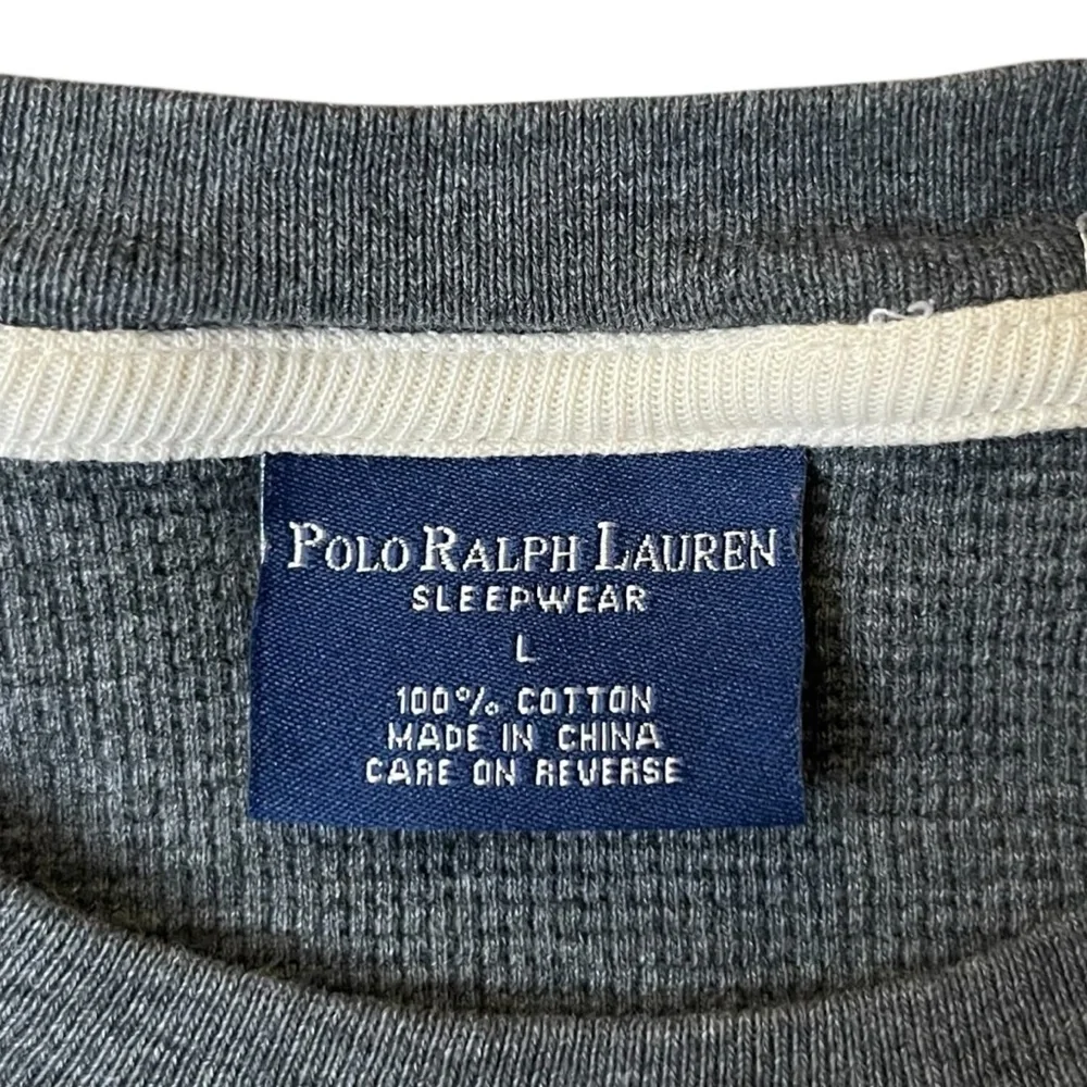 Polo Ralph Lauren Sleepwear Charcoal Grey Waffle Crewneck L